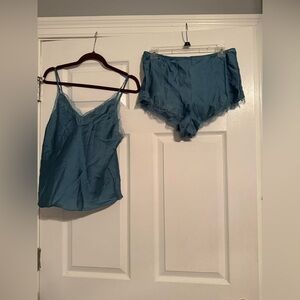 Victoria's Secret Blue Lace Pajama Set